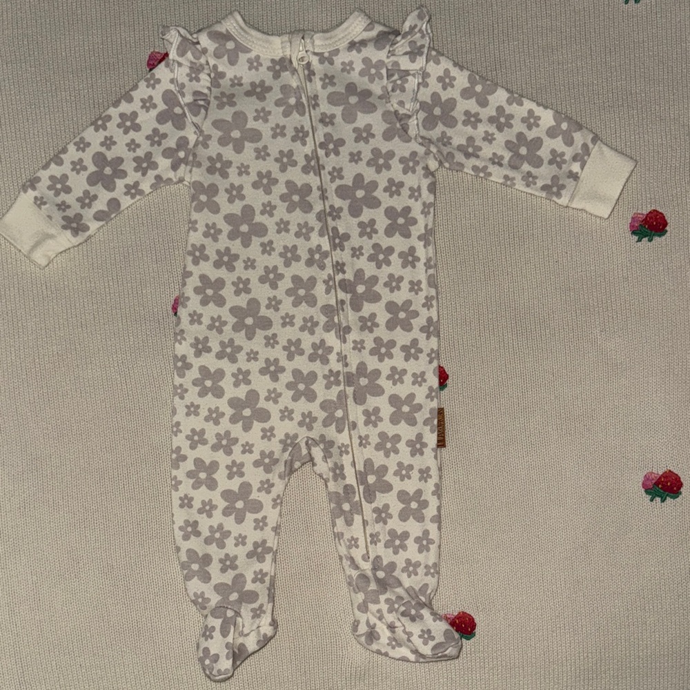 Charming Floral Kids Footie Pajama